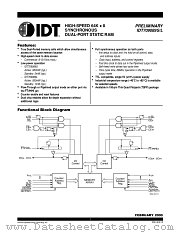 IDT709089 datasheet pdf IDT