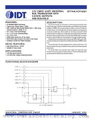IDT74ALVCH16501 datasheet pdf IDT