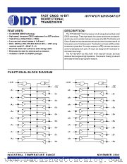 IDT74FCT162H245T datasheet pdf IDT