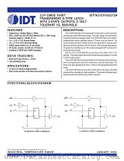 IDT74LVCH162373A datasheet pdf IDT