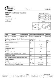BSP123 datasheet pdf Infineon