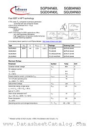 SGP04N60 datasheet pdf Infineon