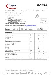 SKW30N60 datasheet pdf Infineon