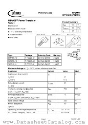 SPP21N10 datasheet pdf Infineon