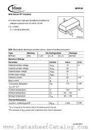 BFR181 datasheet pdf Infineon