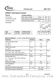 BSP170P datasheet pdf Infineon