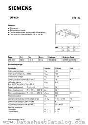 BTS120 datasheet pdf Infineon