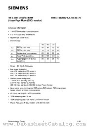 HYB314405BJ-70 datasheet pdf Infineon