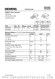 SPD02N60 datasheet pdf Infineon