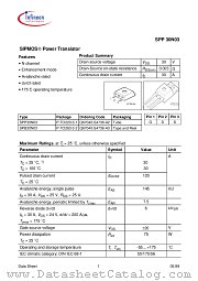 SPB30N03 datasheet pdf Infineon