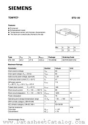 BTS129 datasheet pdf Infineon