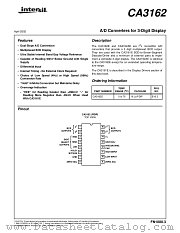 CA3162A datasheet pdf Intersil