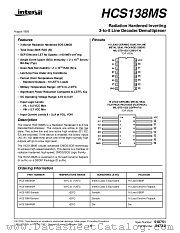 HCS138MS datasheet pdf Intersil