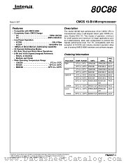 80C86 datasheet pdf Intersil
