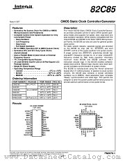 HS-82C85RH datasheet pdf Intersil