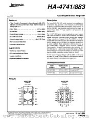 HA-4741/883 datasheet pdf Intersil