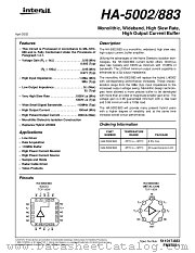 HA-5002/883 datasheet pdf Intersil