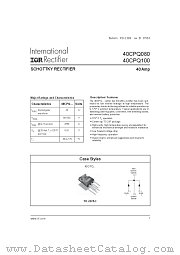 40CPQ100 datasheet pdf International Rectifier