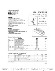 GA150KS61U datasheet pdf International Rectifier