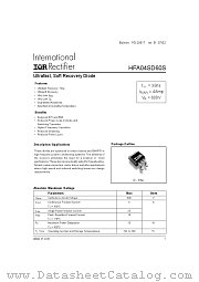 HFA04SD60S datasheet pdf International Rectifier