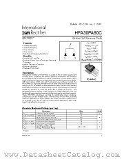 HFA30PA60C datasheet pdf International Rectifier