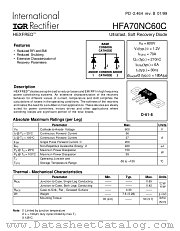 HFA70NC60C datasheet pdf International Rectifier