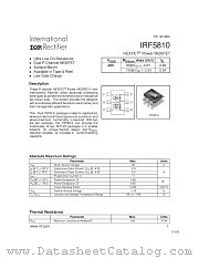 IRF5810 datasheet pdf International Rectifier