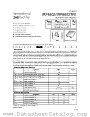 IRF6602 datasheet pdf International Rectifier