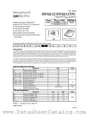 IRF6612 datasheet pdf International Rectifier