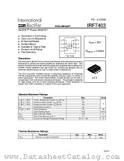 IRF7403 datasheet pdf International Rectifier