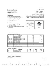 IRF7821 datasheet pdf International Rectifier
