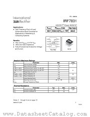 IRF7831 datasheet pdf International Rectifier