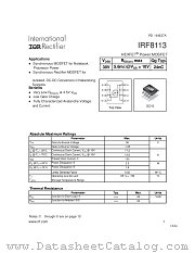 IRF8113 datasheet pdf International Rectifier