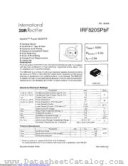 IRF820STRR datasheet pdf International Rectifier