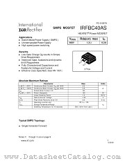 IRFBC40AS datasheet pdf International Rectifier