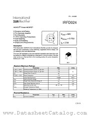 IRFD024 datasheet pdf International Rectifier