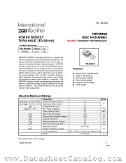 IRFM460 datasheet pdf International Rectifier