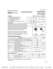 IRFR3504 datasheet pdf International Rectifier