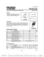 IRGBC20U datasheet pdf International Rectifier