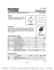 IRGBC40U datasheet pdf International Rectifier