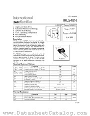 IRL540N datasheet pdf International Rectifier