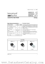 MBR20100CT datasheet pdf International Rectifier