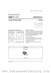 MBR4060WT datasheet pdf International Rectifier