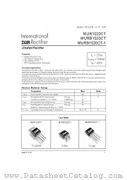 MURB1020CTTRR datasheet pdf International Rectifier