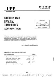 ITT-141 datasheet pdf ITT Semiconductors