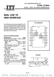 ITT362 datasheet pdf ITT Semiconductors