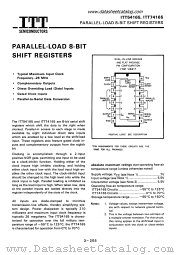 ITT74165 datasheet pdf ITT Semiconductors
