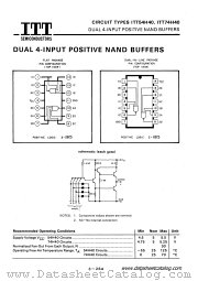 ITT74H40 datasheet pdf ITT Semiconductors