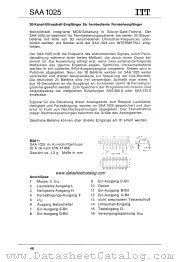 SAA1025 datasheet pdf ITT Semiconductors