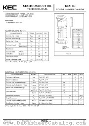 KTA1704 datasheet pdf Korea Electronics (KEC)